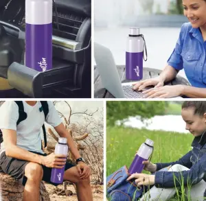 Ancy 750 Thermosteel Water Bottle, 750 ml Steel Bottle (Pack of 1, Purple)