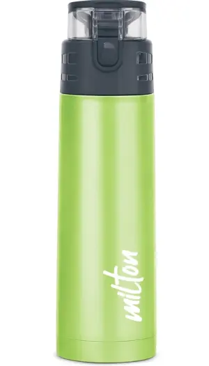 Milton Atlantis 400 Thermosteel Water Bottle 350 ml, 24 Hr Hot and Cold I Leak Proof Lid, ISI Certified I Vacuum Insulated I for Office, Gym, School I Green
