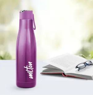 Fame 1000 Thermosteel Water Bottle, ISI Certified, 24 Hr Hot and Cold 880 ml Steel Flask (Pack of 1, Purple)