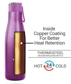 Fame 1000 Thermosteel Water Bottle, ISI Certified, 24 Hr Hot and Cold 880 ml Steel Flask (Pack of 1, Purple)