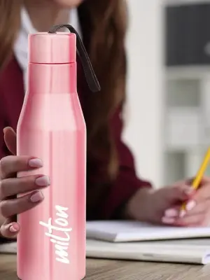 Super Stainless Steel Water Bottle Pink Colour (1000ml) 