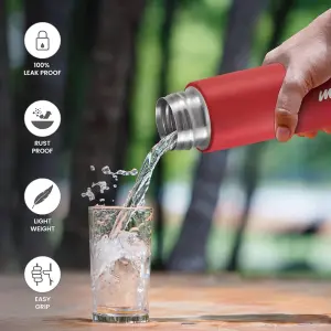 Bitsy Stainless Steel Red Colour Water Bottle 450 ml 