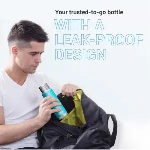  Elfin 300 Thermosteel Water Bottle 300 ml, 24 Hr Hot and Cold I Leak Proof Lid, ISI Certified I  Light Blue