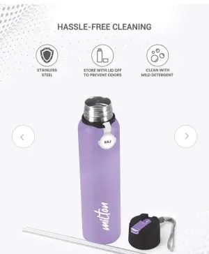 SIPSTAR - Stainless Steel Sipper Purple Colour Water Bottle 750ml