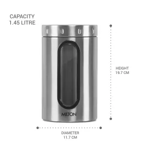Steel Crispy 1500 Storage Jar, 1.45 Litres, Silver 