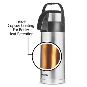 Milton Beverage Plain Dispenser 3500 ml Flask, Thermosteel 24 Hours Hot or Cold Dispenser Silver