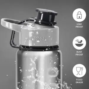 GRIPPER Stainless Steel Water Bottle, 1000ml, Silver