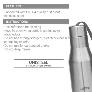 Super Stainless Steel Water Bottle Silver Colour (1000 ml) 