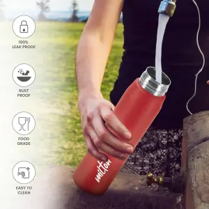 Handy Stainless Steel Sipper Red Colour Water Bottle (850 ML) 
