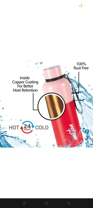 Ancy 750 Thermosteel Water Bottle, 750 ml Steel Bottle (Pack of 1, Red)