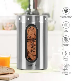Steel Crispy 1500 Storage Jar, 1.45 Litres, Silver 