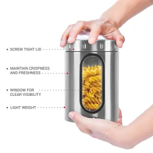 Steel Crispy 1500 Storage Jar, 1.45 Litres, Silver 