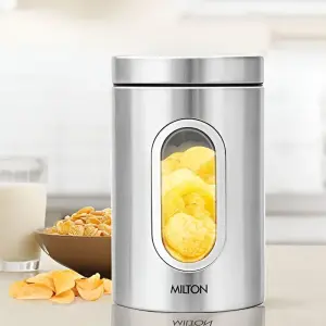 steel clear round storage jar, 2500ml 