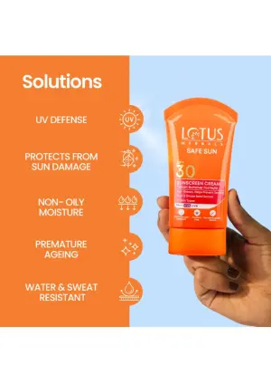 Lotus Herbals Safe Sun Sunscreen Cream PA++ SPF 30(100g)