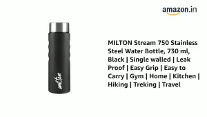 STREAM Stainless Steel Black Colour Water Bottle 750 ml
