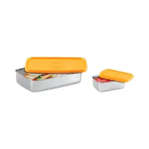 Steel Pro Lunch Tiffin with Junior Container (750ml + 200ml) Set of 2 Pcs