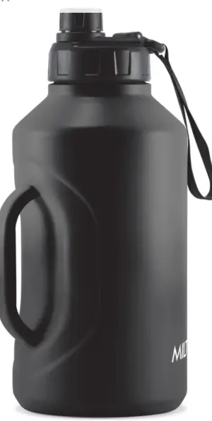Torrent 2200 Thermosteel Insulated Water Bottle, 2300 ml, Black | Easy Grip | Leak Proof | Hot or Cold | School | Travel Bottle