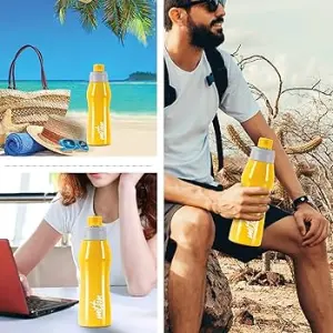 ACTIVE Stainless Steel Water Bottle, 1000ml, Yellow