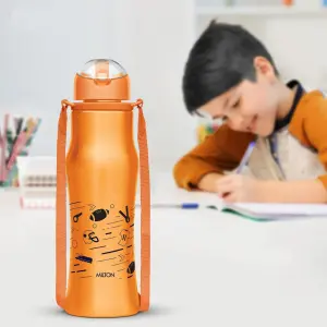 GAIETY  Stainless Steel Sipper Orange Colour Water Bottle 650 ml