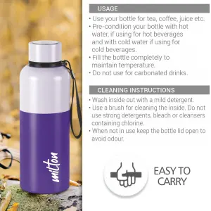 Ancy 500 Thermosteel Water Bottle, ISI Certified, 24 Hr Hot and Cold 500 ml Steel Flask (Pack of 1, Purple)