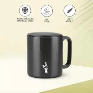 Auriga Double Walled Stainless Steel Mug 250 ml, Black 