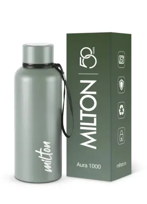 Aura 500 Thermosteel Water Bottle, ISI Certified, 24 Hr Hot and Cold 500ml Steel Flask (Pack of 1, Grey)