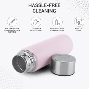 GLIDE Stainless Steel Light Pink Water Bottle 1000 ml