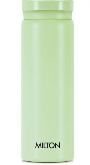 Minimate 260 Thermosteel Insulated Water Bottle, 260 ml, 24 Hr Hot and Cold | Leak Proof Lid, ISI Certified I Vacuum Insulated | for Office, Gym, School | Light Green