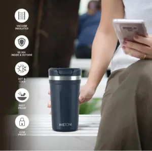 Corral 450 Thermosteel Vacuum Insulated Travel Mug 400ml,  Blue, Prolonged Hours Hot & Cold, Spill Proof & Easy to Sip, Leakproof & Rustproof, On The Go Coffee Cup