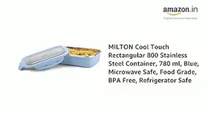 cool touch rectangular stainless steel container, 800 ml, blue 