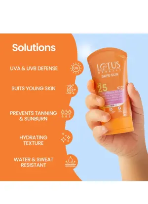 Lotus Herbals Safe Sun Kids Sunscreen Cream. (100g)