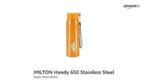 Handy Stainless Steel Sipper Orange Colour Water Bottle (650 ML) 