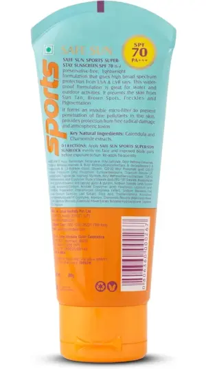 Lotus Herbals Safe Sun Sports Super-Stay Sunblock with SPF 70 and PA+++ protection.(80g)