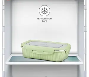Cool Touch Rectangular Stainless Steel Container, 600 ml, Green 
