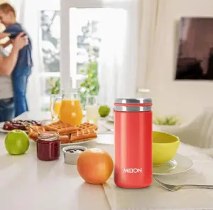 Shiny 200 Thermosteel Water Bottle 200 ml, 24 Hr Hot and Cold I Leak Proof Lid, ISI Certified I Vacuum Insulated I for Office, Gym, School I Red