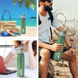 GRIPPER Stainless Steel Water Bottle, 1000ml, Green