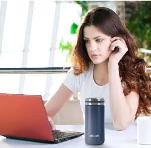 Shiny 200 Thermosteel Water Bottle 200 ml, 24 Hr Hot and Cold I Leak Proof Lid, ISI Certified I Vacuum Insulated I for Office, Gym, School IBlue