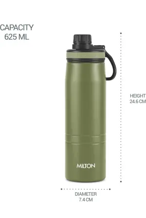 Sparkle 900 Thermosteel Water Bottle with Easy Sip Cap and Handle, 920 ml, Vacuum Insulated Stainless Steel, Hot and Cold, On The Go Bottle for Office College, Military Green