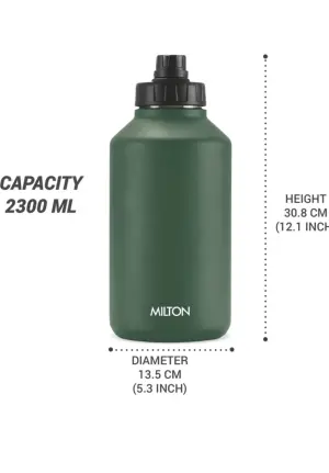 Torrent 2200 Thermosteel Insulated Water Bottle, 2300 ml,|Military Green |Easy Grip | Leak Proof | Hot or Cold | School | Travel Bottle