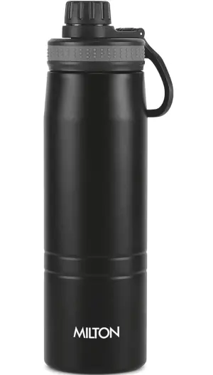 Sparkle 900 Thermosteel Water Bottle with Easy Sip Cap and Handle, 920 ml, Vacuum Insulated Stainless Steel, Hot and Cold, On The Go Bottle for Office College, Black