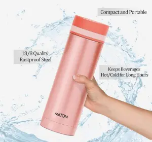 Slim 500 Thermosteel Vacuum Insulated Hot & Cold Water Bottle, 440 ml, Peach