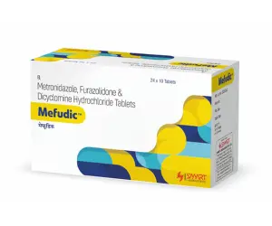 Mefudic Tab ( Metronidazole, Furazolidone & Dicyclomine Hydrochloride Tablets) 