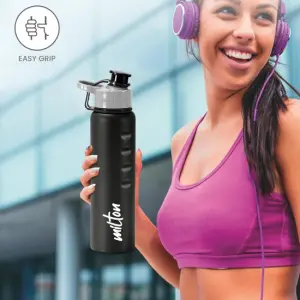 GRIPPER Stainless Steel Water Bottle, 750 ml, Black