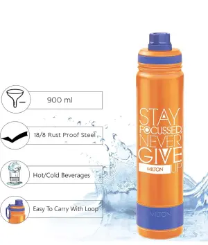 Milton Astir 900 Thermosteel Hot and Cold Water Bottle, 920 ml, Orange