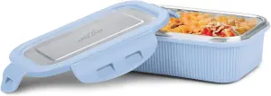 cool touch rectangular stainless steel container, 800 ml, blue 