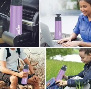 Milton Atlantis 400 Thermosteel Water Bottle 350 ml, 24 Hr Hot and Cold I Leak Proof Lid, ISI Certified I Vacuum Insulated I for Office, Gym, School I Purple