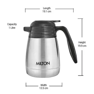 Milton Thermosteel Classic Stainless Steel Carafe | Hot or Cold | Silver 1000 ml 