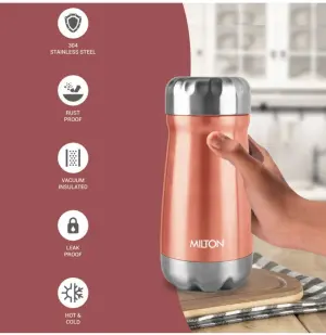 All Rounder 400 Thermosteel Hot and Cold Flask, 1 Piece, 350 ml, Orange | Insulated Flask | Leak Proof | Soup Flask | Dal Flask | Sambar Flask | Thermos | Long Hours Hot and Cold