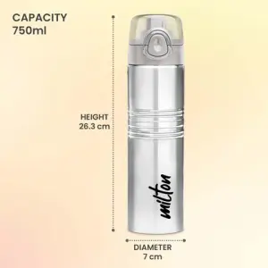 VOGUE Stainless Steel Silver Colour Water Bottle 750 ml