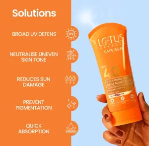 Lotus Herbals Safe Sun 3 In 1 Matte Look Daily Sunscreen. (50g)